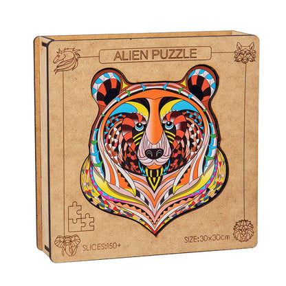 New Popular wooden jigsaw wood puzzle animals wooden puzzles for adults