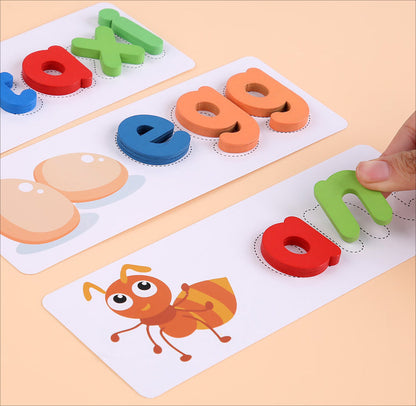 厂价批发英文字母木制益智玩具儿童单词学习训练游戏创意教育小游戏