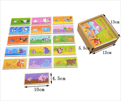 Good Quality Factory sale montessori puzzle Early Education Wooden Enlightenment jigsaw Animal Search for Food matching Box for