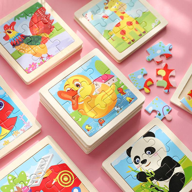 热销厂家直销早教木制拼图拼图板玩具儿童学前学习游戏