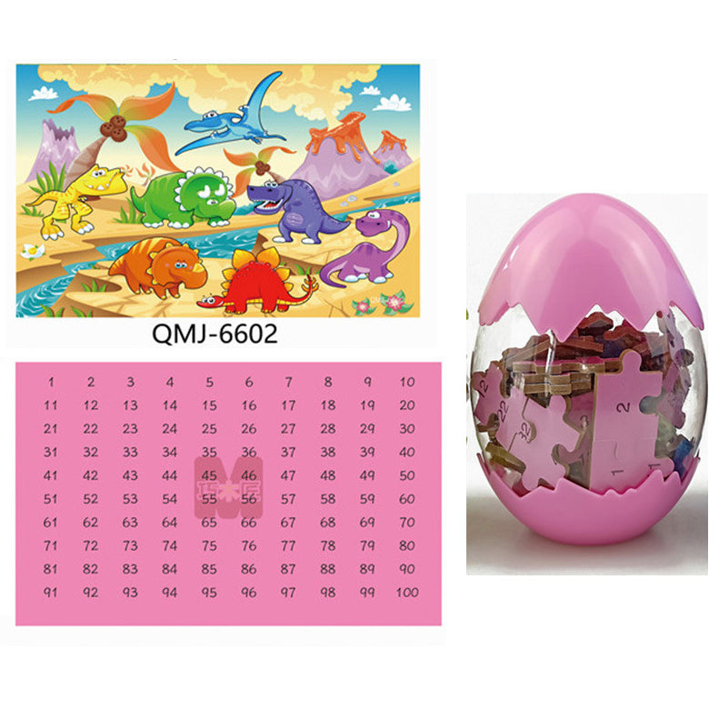 Hot Selling Dinosaur Egg Wooden Puzzle 60 Pieces Children's Puzzle 3-4-5-6 Year Old Wooden Toys