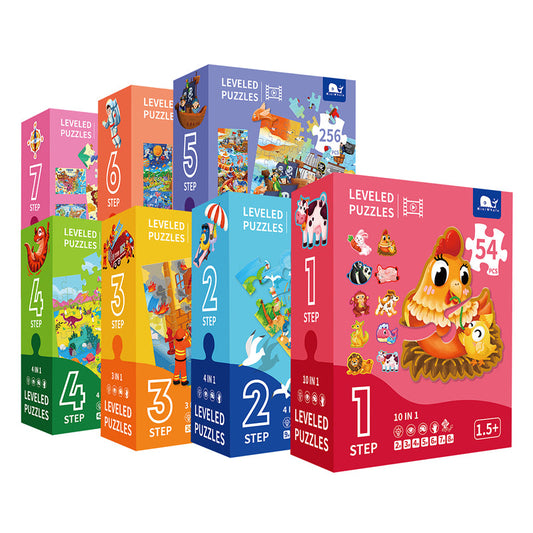 热销儿童拼图不同级别的教育干 diy 玩具拼图盒不同漂亮的拼图玩具儿童