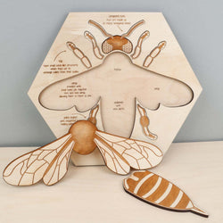 Factory Price Wholesale Honeybee Anatomical Structure Wood Multilayer Puzzle Children Learn to Recognize Animal Toys Gifts