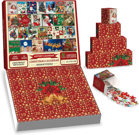 Hot Sale Jigsaw Puzzle Advent Calendar Box for Adult Kids 24 Days Countdown Calendario De Adviento Caja Misteriosa Paper Mistery