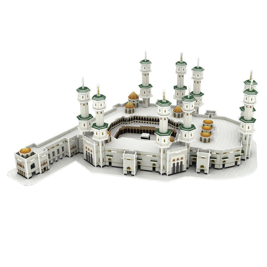 世界著名建筑麦加大清真寺 Masjid al-Haram 3D 纸拼图家居装饰 DIY 组装纸模型玩具