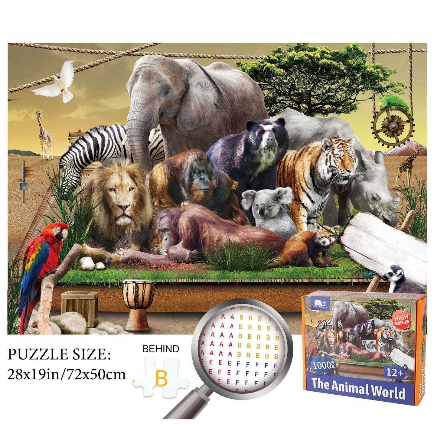 2023 New Arrivals Brain Teaser Animal Puzzle Custom Jigsaw Puzzles 1000 Pieces Customize