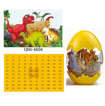 热销恐龙蛋木制拼图 60 片儿童拼图 3-4-5-6 岁木制玩具
